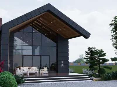 villa 3D model 4