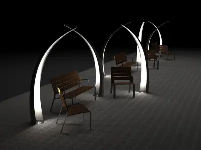 Grass Street Light 3D model