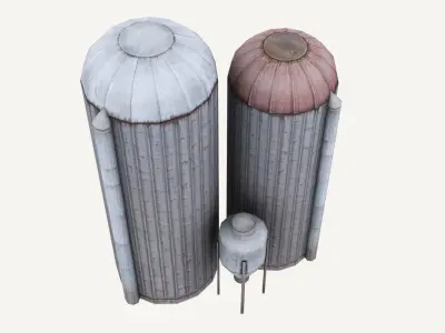 Low-Poly Grain Storage House Low-poly 3D model