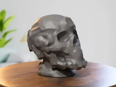 Robot Skull Headphone Stand  Cyborg Headset Stand 3D print model