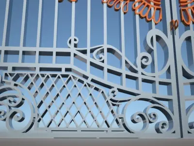 3d model wrought iron gate 3D model