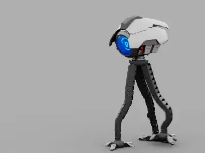 3-leg Robot rigged - animated character 3D model
