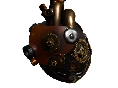 Steampunk Mechanical Heart 3D Model Low-poly 3D model