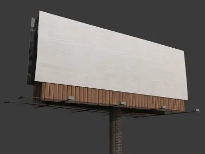 Billboard empty on pole Low-poly 3D model