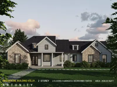 Residential-Building-vol-01-3Dmodel Low-poly 3D model