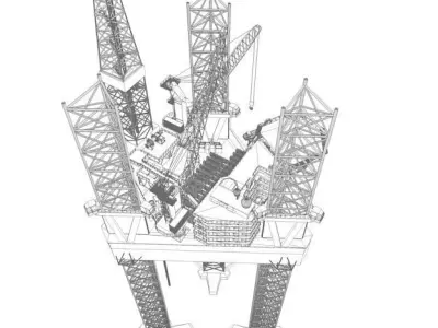 Jack-up rig 3D model