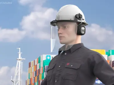  Power Utility Worker Protective Uniform with Safety Helmet 
