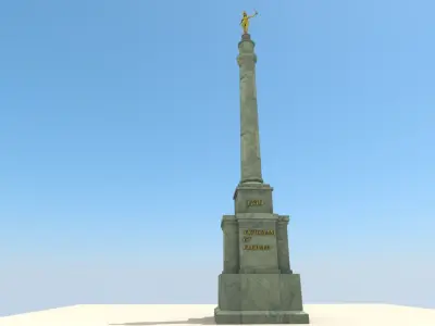 BAROQUE Monumental Column Low-poly 3D model