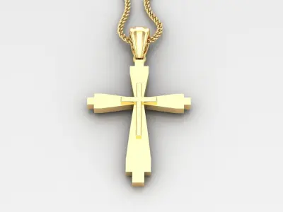 Light Gold 18K Cross Pendant 2CP039 3D print model