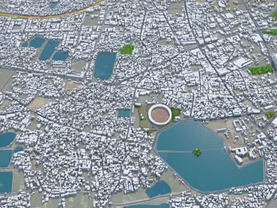 Raipur Chhattisgarh India 30km Low-poly 3D model