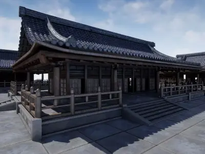 Asian Temple Low-poly 3D model