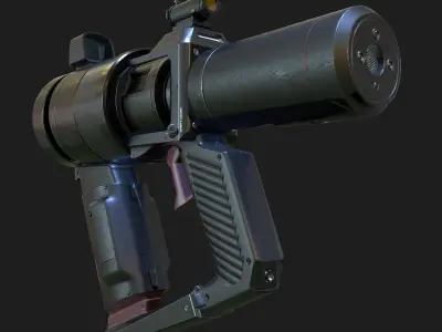 High Poly Sci-fi Revolver PBR 3D model