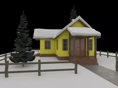 Cartoon house 3D model 16