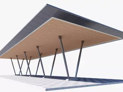 bus station Low-poly 3D model