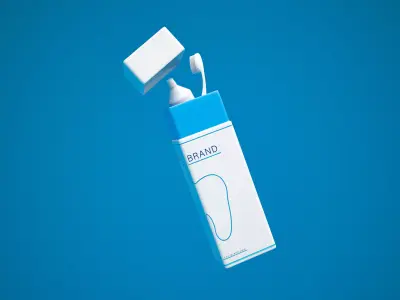 Brand packaging design Toothbrush Toothpaste 3D model