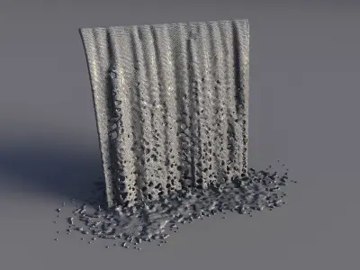 Animated water elements 3D model