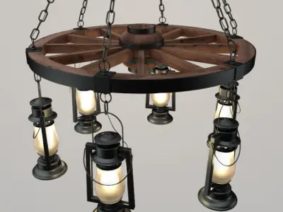 Pioneer Series 6 Light Chandelier 3D model