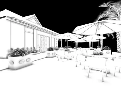 Business Restaurant - Coffee - Banquet  126 3D model