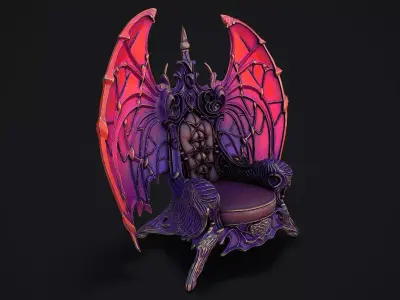 Fantasy Throne 8 game ready 3d model Low-poly 3D model