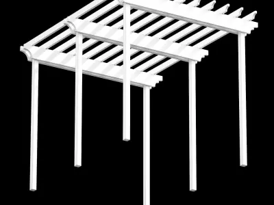 Pergola with grape leaves v2 3D model