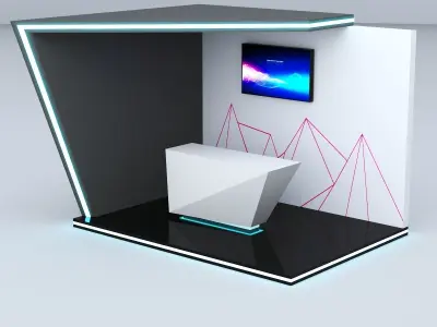 Futuristic booth 3D model