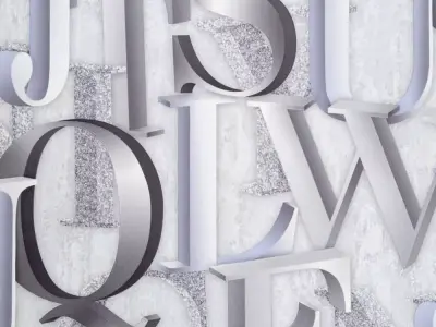3D Metallic Alphabet Wallpaper Texture Texture