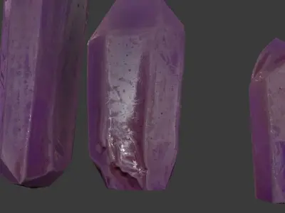 modular amethyst asset for lowpoly games Low-poly 3D model