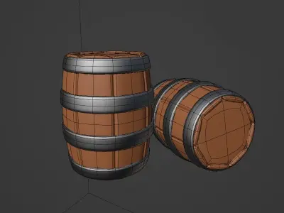 Cartoon Barrel Prop Low-poly 3D model