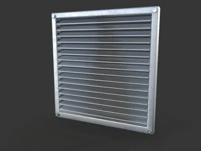Aluminium Outdoor Exhaust Air Vent Low-poly 3D model