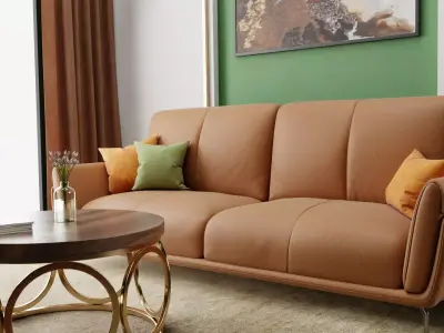 Living room isometric 3D model