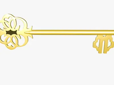 Golden key 3D model get