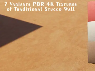 11 Variants PBR Textures of Traditional Plaster Wall Texture
