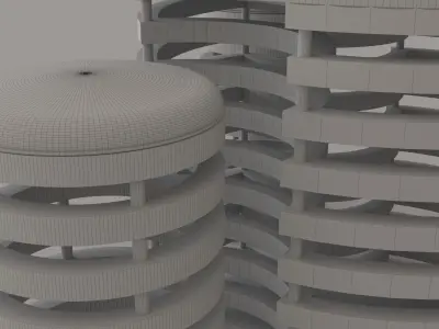 Table and chairs Low-poly 3D model