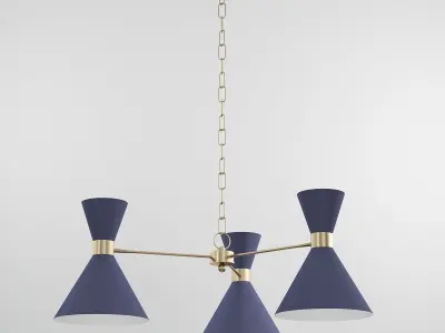 SULLIVAN chandelier in navy gold 3D model