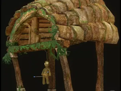 House Balcony stylized Low-poly 3D model