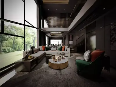 living and dinning room 3D model