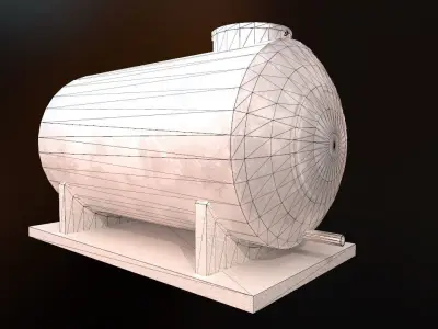 Low Poly Water Storage Tank PBR Low-poly 3D model