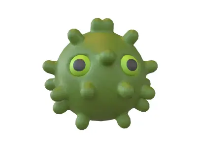Virus Character v1 002 Low-poly 3D model