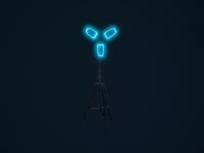 Sci Fi Light Stand Low-poly 3D model