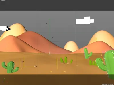 cartoon desert 3D model