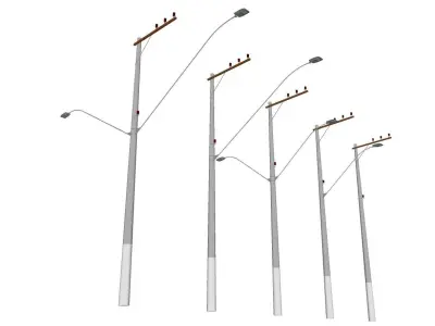 Concrete Lamp Post - Light Pole - Street Light - Group 15 3D model