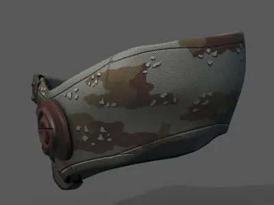 Gas mask respirator scifi futuristic 3d model  Low-poly 3D model 6