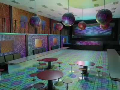 Nightclub Interior Low-poly 3D model