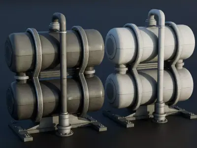 Industrial Tank - Industrial Machine - Type A Low-poly 3D model