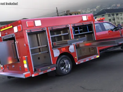  Ford Light Rescue Truck with Open Compartments 