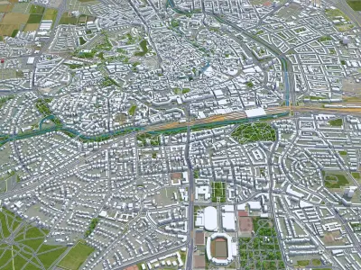 Erfurt Germany Low-poly 3D model