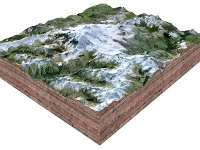 Mount Elbrus Russia 3D model