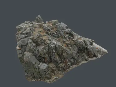 3d scanned rock cliff W 3D model