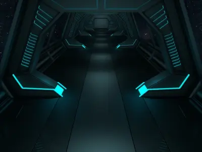 Sci Fi Corridor 3D model 41