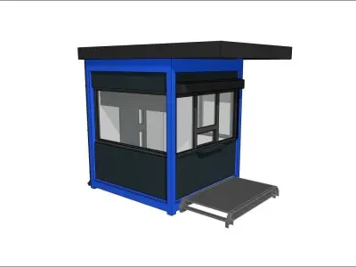 container guard booth 250cm x 250 cm plus roof many formats 3D model buy